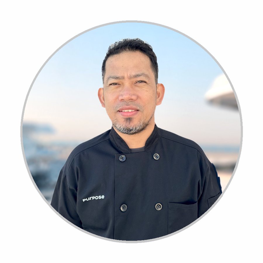 Mikee, Chef aboard M/Y Purpose.